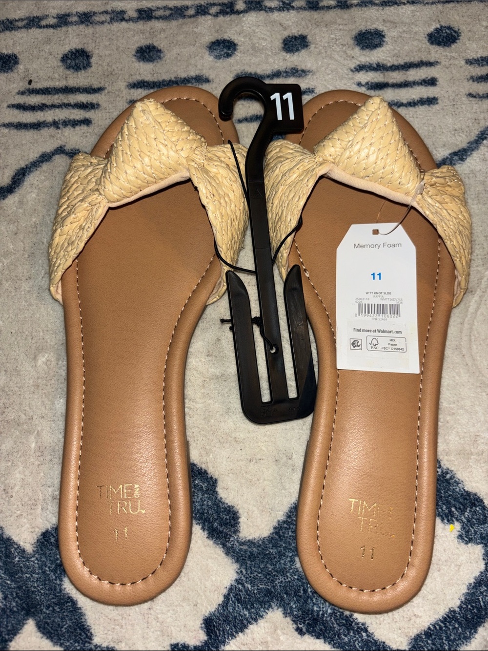 Time and Tru Cream Braided Knot Slide Sandals!  Size 11!  BRAND NEW SITH TAGS!